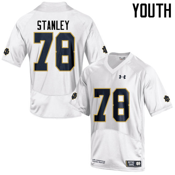 Youth #78 Ronnie Stanley Notre Dame Fighting Irish College Football Jerseys-White - Click Image to Close
